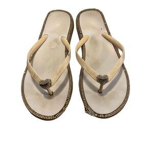 Juicy Couture Rhinestone Embellished Flip Flops Sandals Beach Coastal